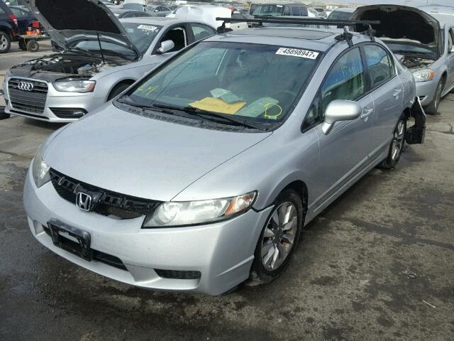 1HGFA16859L001894 - 2009 HONDA CIVIC EX SILVER photo 2