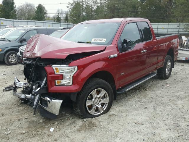 1FTEX1EP7GFB89556 - 2016 FORD F150 SUPER RED photo 2