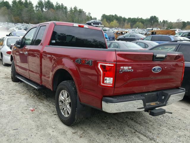 1FTEX1EP7GFB89556 - 2016 FORD F150 SUPER RED photo 3