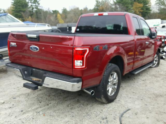 1FTEX1EP7GFB89556 - 2016 FORD F150 SUPER RED photo 4