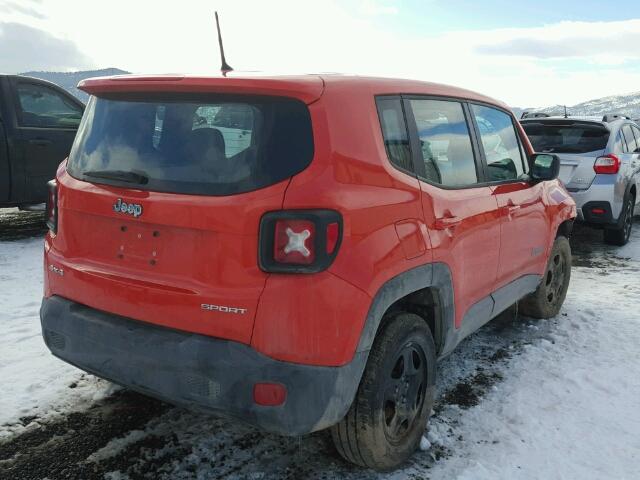 ZACCJBAT7GPE30014 - 2016 JEEP RENEGADE S ORANGE photo 4