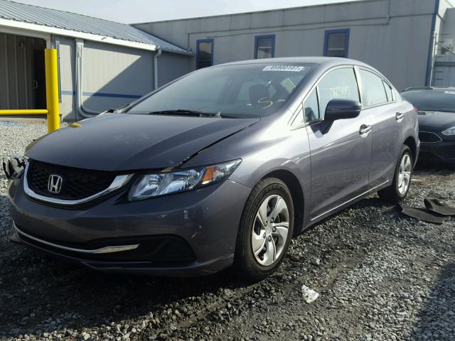 19XFB2F50EE004762 - 2014 HONDA CIVIC LX GRAY photo 2