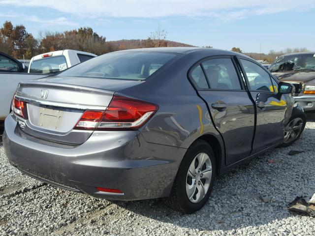 19XFB2F50EE004762 - 2014 HONDA CIVIC LX GRAY photo 4