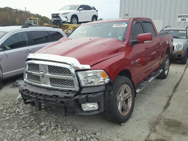 1D7RV1CT2AS164155 - 2010 DODGE RAM 1500 RED photo 2