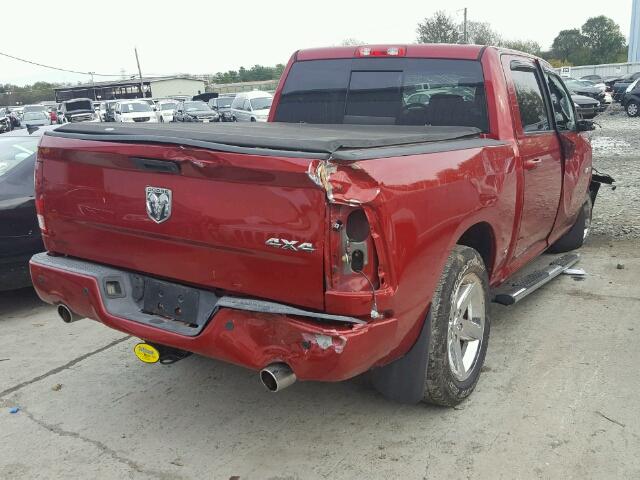 1D7RV1CT2AS164155 - 2010 DODGE RAM 1500 RED photo 4