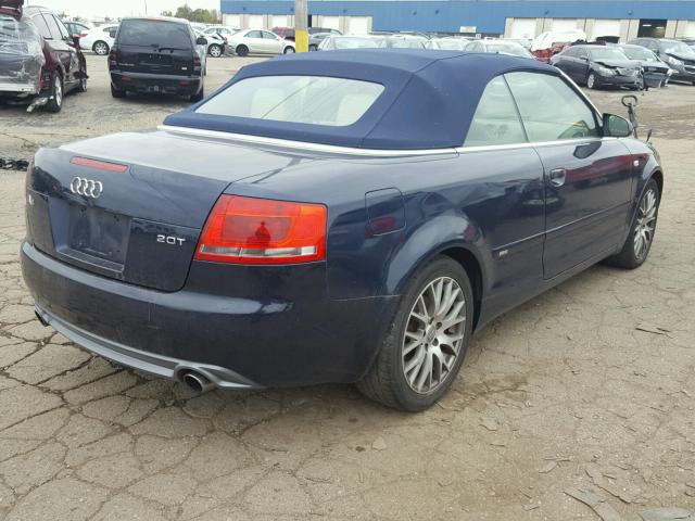 WAUAF48H49K001123 - 2009 AUDI A4 BLUE photo 4