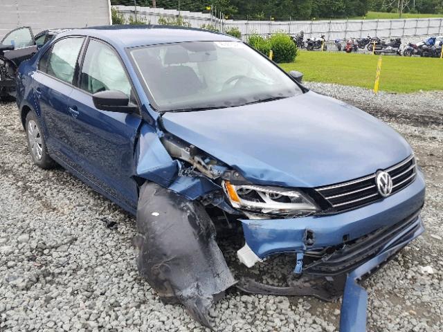 3VW2K7AJ3FM262374 - 2015 VOLKSWAGEN JETTA BASE BLUE photo 1