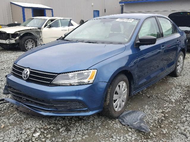 3VW2K7AJ3FM262374 - 2015 VOLKSWAGEN JETTA BASE BLUE photo 2