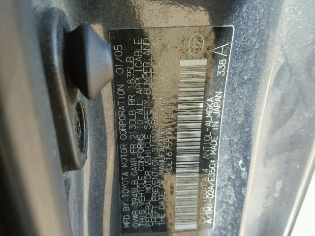 JTKDE167550041558 - 2005 TOYOTA SCION TC 灰色 照片 10