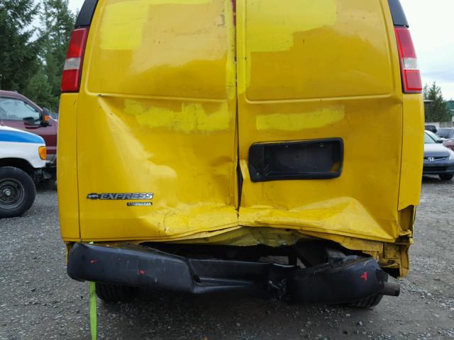1GCSGAFX8D1132891 - 2013 CHEVROLET EXPRESS G1 YELLOW photo 9