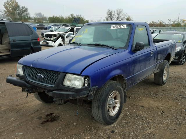 1FTYR10U83PA22969 - 2003 FORD RANGER BLUE photo 2