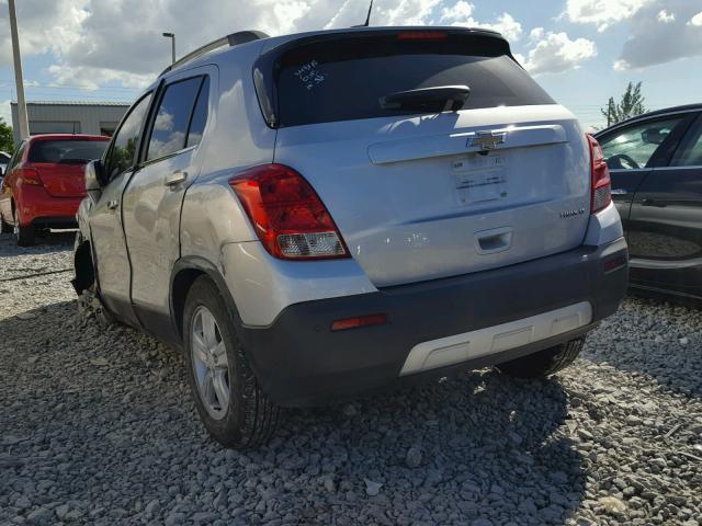 KL7CJLSB1GB761206 - 2016 CHEVROLET TRAX 1LT SILVER photo 3