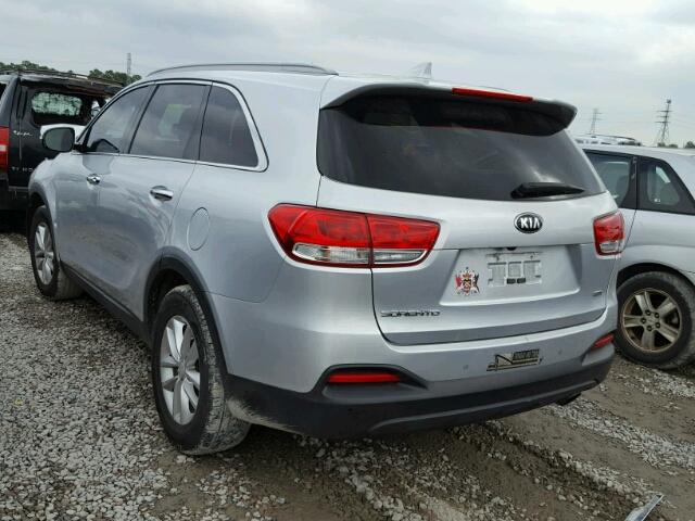 5XYPG4A38GG025694 - 2016 KIA SORENTO LX SILVER photo 3