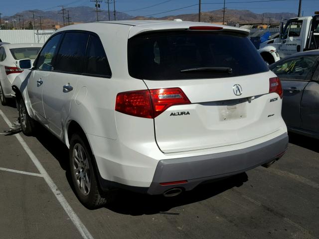 2HNYD28669H519830 - 2009 ACURA MDX TECHNO WHITE photo 3