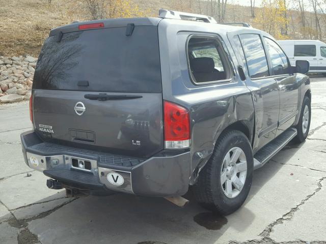 5N1AA08B44N738346 - 2004 NISSAN ARMADA GRAY photo 4