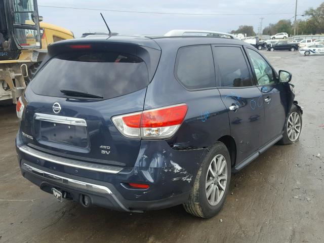 5N1AR2MM7DC638782 - 2013 NISSAN PATHFINDER BLUE photo 4