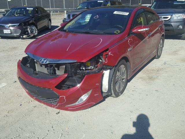 KMHEC4A46FA135570 - 2015 HYUNDAI SONATA HYB RED photo 2