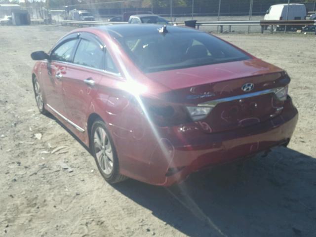 KMHEC4A46FA135570 - 2015 HYUNDAI SONATA HYB RED photo 3