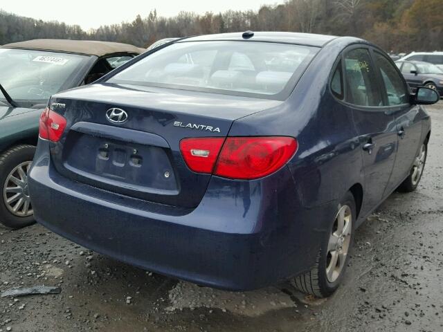 KMHDU46D48U311051 - 2008 HYUNDAI ELANTRA GL BLUE photo 4