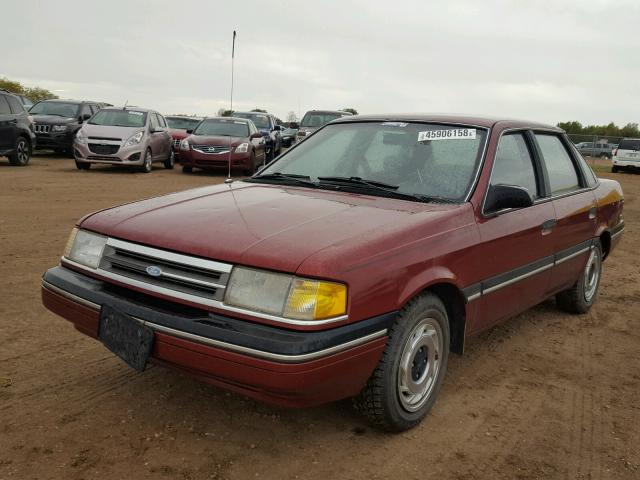 1FAPP37X9JK171498 - 1988 FORD TEMPO LX BURGUNDY photo 2