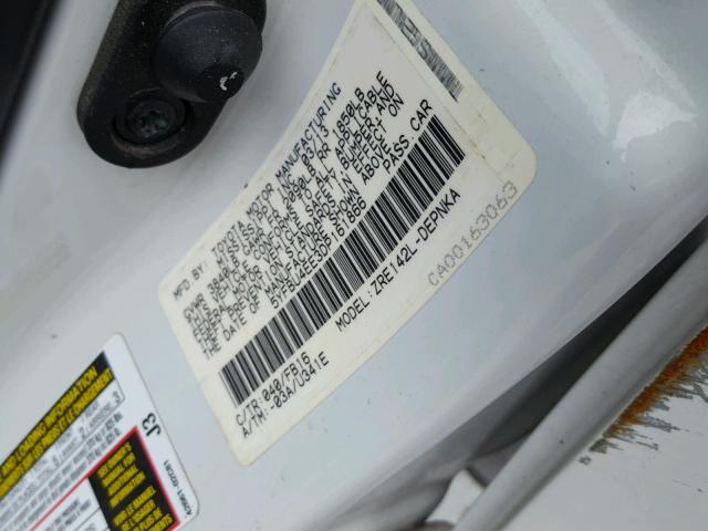 5YFBU4EE3DP161866 - 2013 TOYOTA COROLLA BA WHITE photo 10