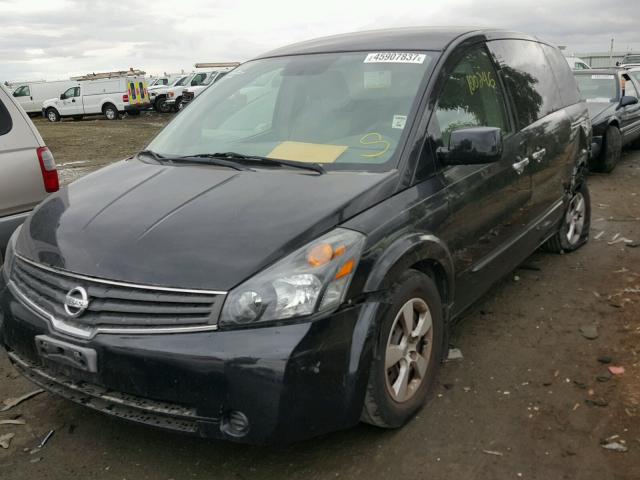 5N1BV28U88N119423 - 2008 NISSAN QUEST S BLACK photo 2