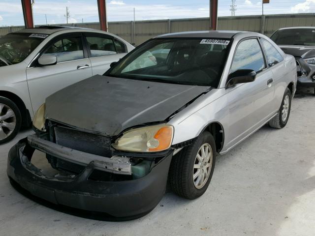 1HGEM22732L058672 - 2002 HONDA CIVIC HX SILVER photo 2