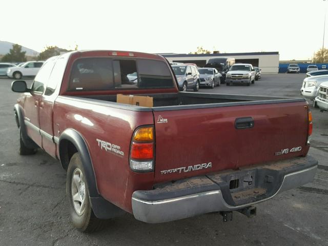 5TBBT44122S282192 - 2002 TOYOTA TUNDRA ACC MAROON photo 3