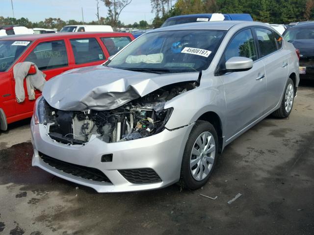 3N1AB7AP2HY375279 - 2017 NISSAN SENTRA S SILVER photo 2