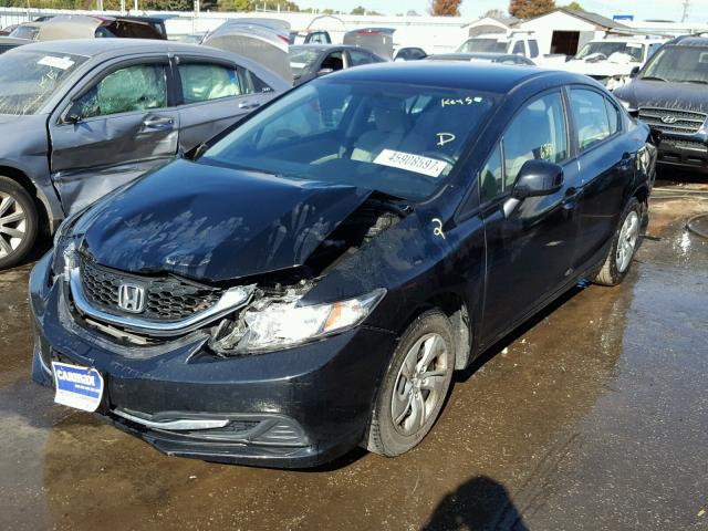 19XFB2F57DE267832 - 2013 HONDA CIVIC LX BLACK photo 2