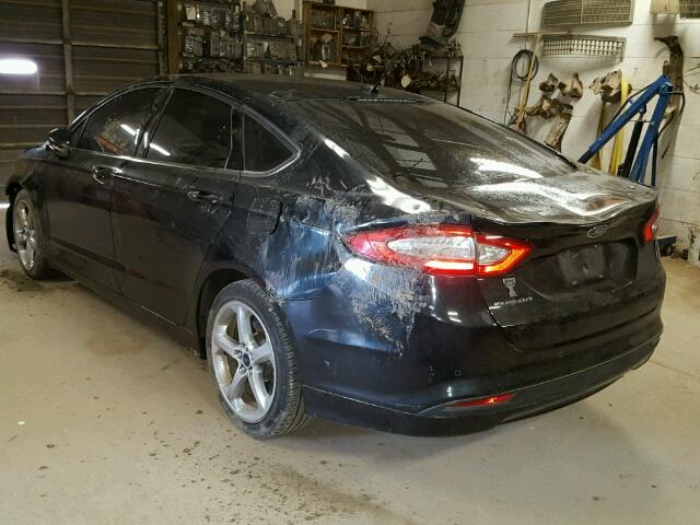 3FA6P0H7XER201182 - 2014 FORD FUSION SE BLACK photo 3