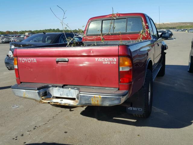 4TAWN72N6WZ105932 - 1998 TOYOTA TACOMA RED photo 4