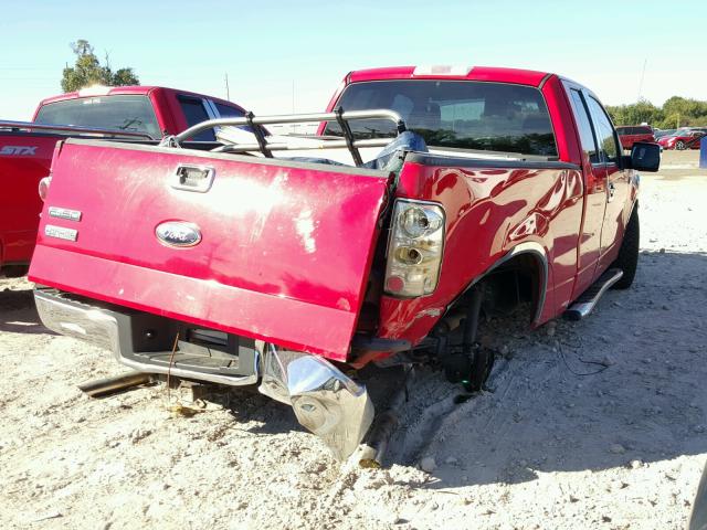 1FTPX12V86NB45680 - 2006 FORD F150 RED photo 4