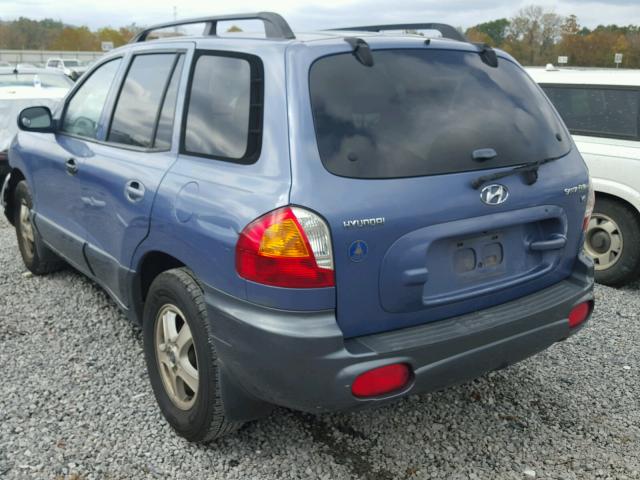 KM8SC13D52U202358 - 2002 HYUNDAI SANTA FE G BLUE photo 3