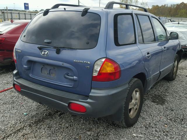 KM8SC13D52U202358 - 2002 HYUNDAI SANTA FE G BLUE photo 4