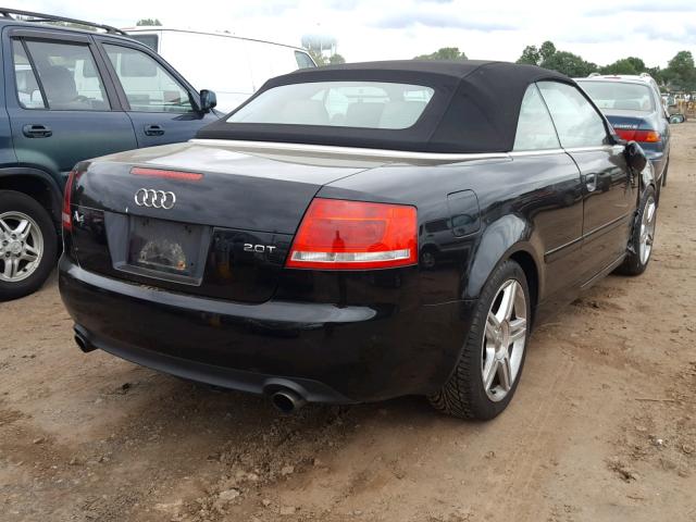 WAUAF48H67K031527 - 2007 AUDI A4 2.0T CA BLACK photo 4