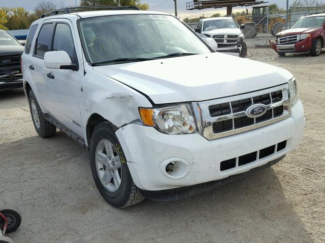 1FMCU49H68KE61782 - 2008 FORD ESCAPE HEV WHITE photo 1