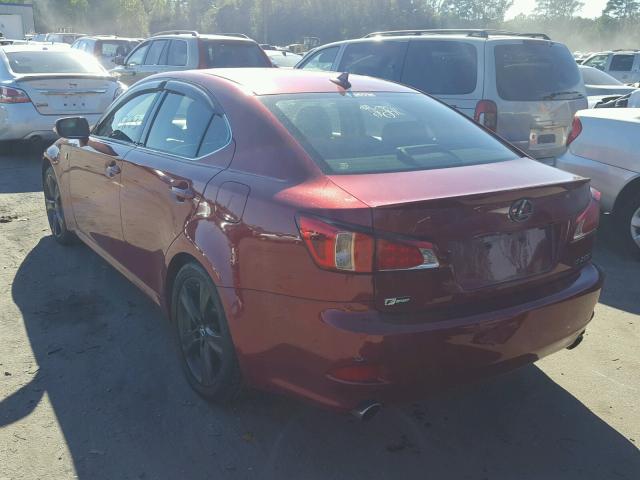 JTHBF5C29B5146144 - 2011 LEXUS IS 250 RED photo 3