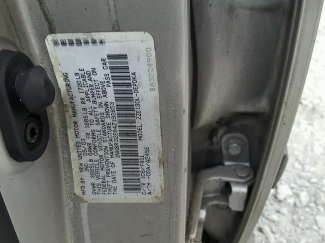 1NXBR32E84Z192853 - 2004 TOYOTA COROLLA CE SILVER photo 10