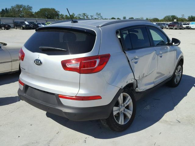 KNDPB3A29D7463598 - 2013 KIA SPORTAGE B SILVER photo 4