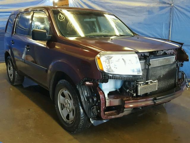 5FNYF4H29AB020216 - 2010 HONDA PILOT LX BURGUNDY photo 1