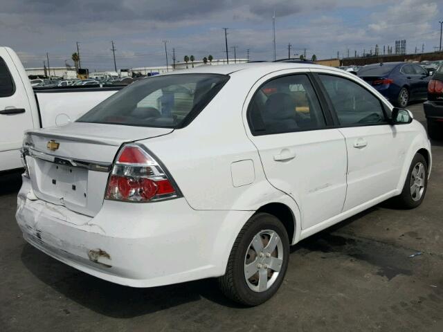 KL1TD5DE6BB193760 - 2011 CHEVROLET AVEO LS WHITE photo 4