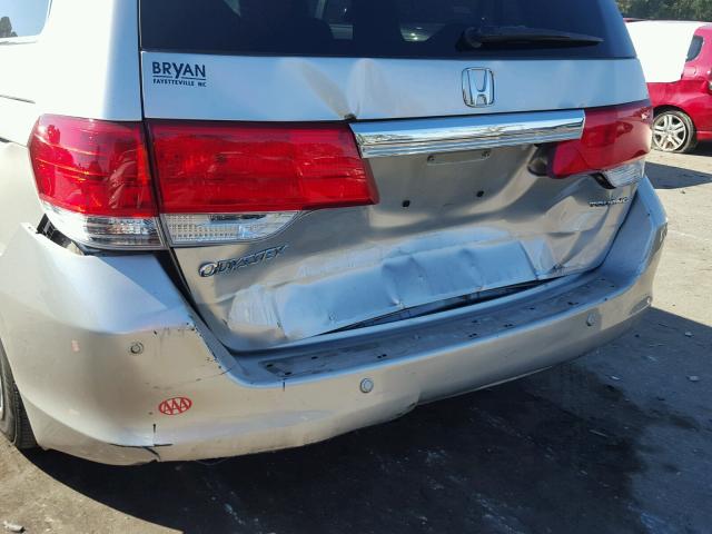 5FNRL38808B093416 - 2008 HONDA ODYSSEY SILVER photo 9