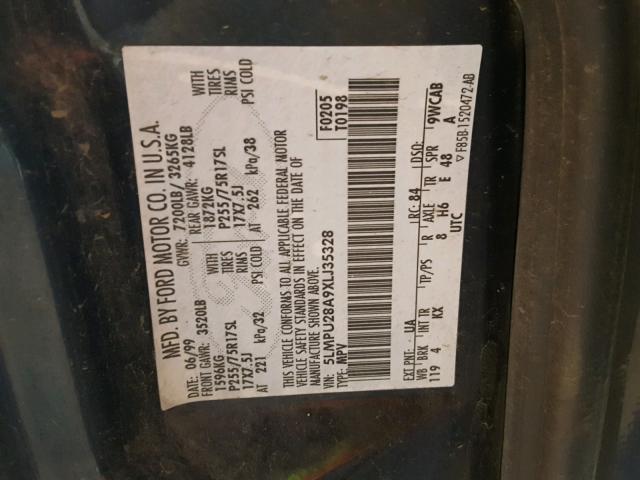 5LMPU28A9XLJ35328 - 1999 LINCOLN NAVIGATOR BLACK photo 10