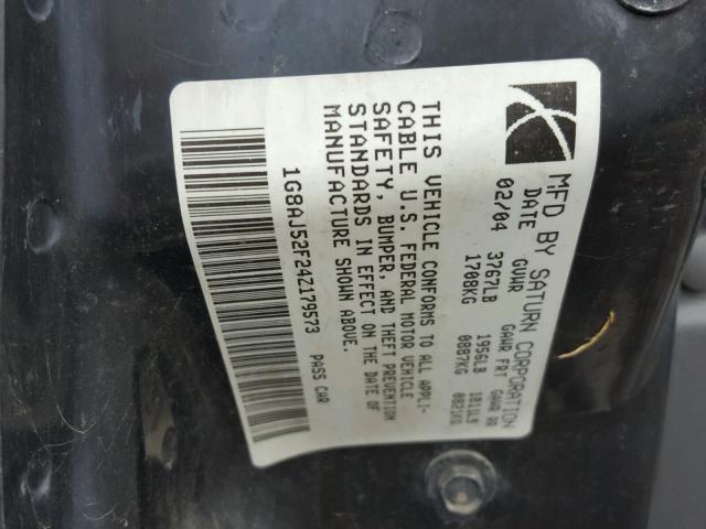 1G8AJ52F24Z179573 - 2004 SATURN ION LEVEL BLUE photo 10