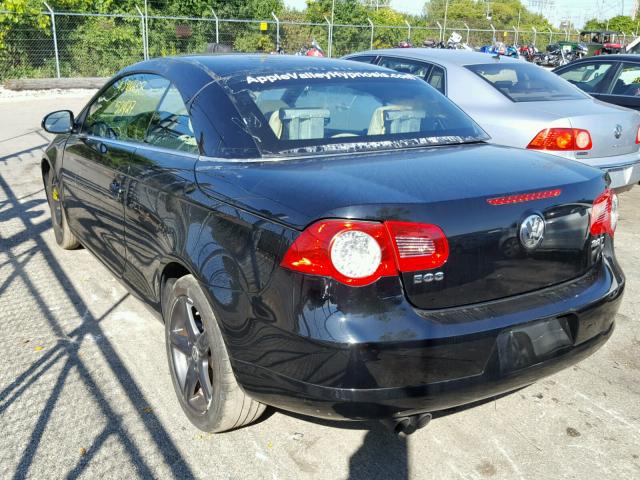 WVWDA71F57V002012 - 2007 VOLKSWAGEN EOS 2.0T S BLACK photo 3