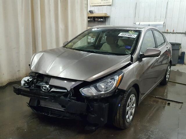 KMHCT4AE4EU614079 - 2014 HYUNDAI ACCENT GLS TAN photo 2