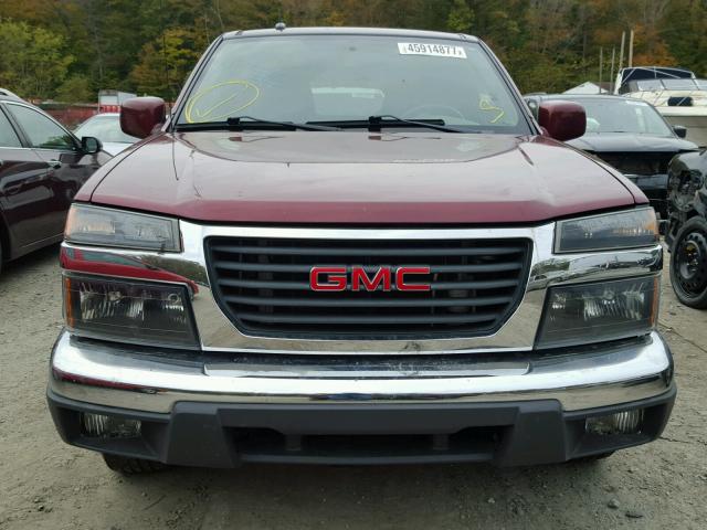 1GTCS199798122500 - 2009 GMC CANYON MAROON photo 9