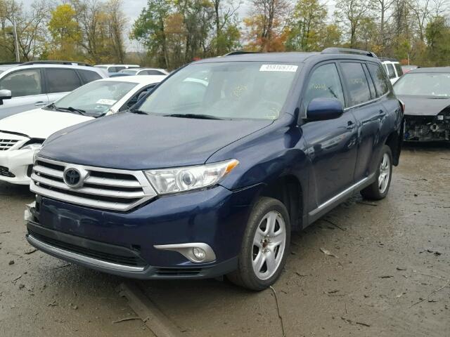 5TDBK3EH5DS276681 - 2013 TOYOTA HIGHLANDER BLUE photo 2