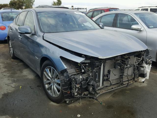 JN1AV7AP5EM692107 - 2014 INFINITI Q50 HYBRID BLUE photo 1